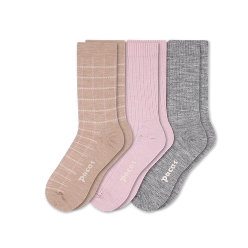 3 Pack - Women's Light-Weight Crew Pacas Socks