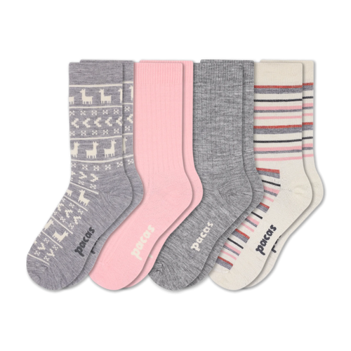 4 Pack - Women's Light-Weight Crew Pacas Socks