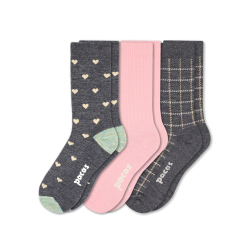 3 Pack - Women's Light-Weight Crew Pacas Socks