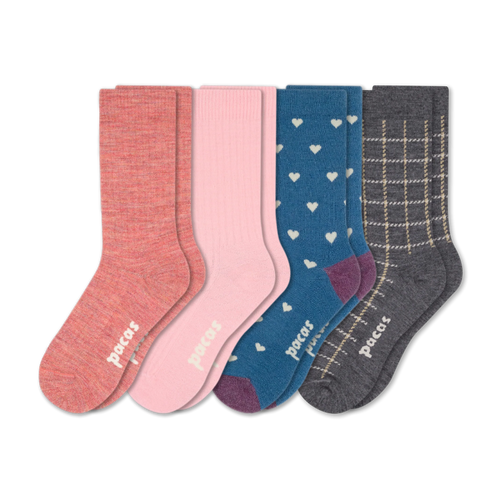 4 Pack - Women's Light-Weight Crew Pacas Socks