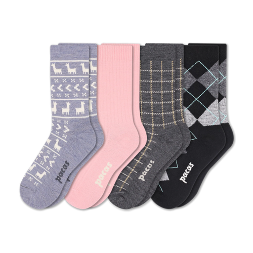 4 Pack - Women's Light-Weight Crew Pacas Socks