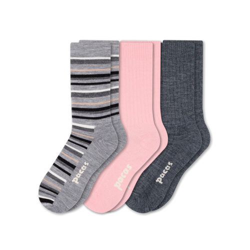 3 Pack - Women's Light-Weight Crew Pacas Socks