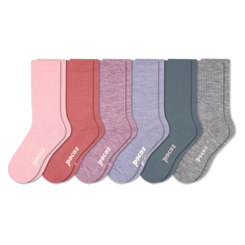 6 Pack - Women's Light-Weight Crew Pacas Socks