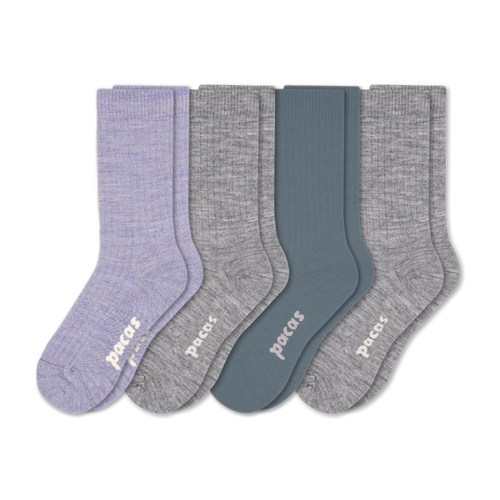 4 Pack - Women's Light-Weight Crew Pacas Socks