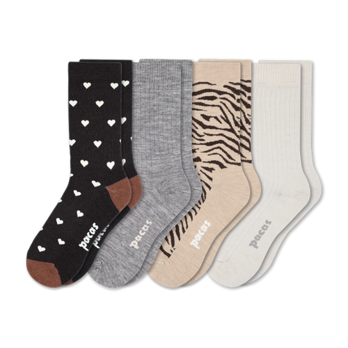 4 Pack - Women's Light-Weight Crew Pacas Socks