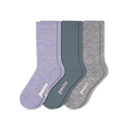 3 Pack - Women's Light-Weight Crew Pacas Socks