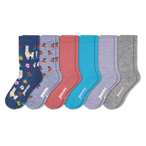 6 Pack - Women's Light-Weight Crew Pacas Socks