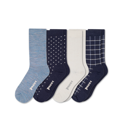 4 Pack - Women's Light-Weight Crew Pacas Socks