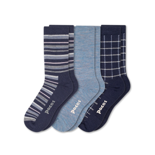 3 Pack - Women's Light-Weight Crew Pacas Socks