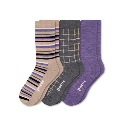 3 Pack - Women's Light-Weight Crew Pacas Socks