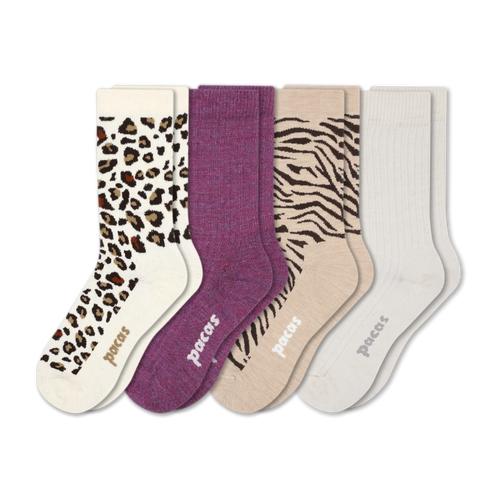 4 Pack - Women's Light-Weight Crew Pacas Socks