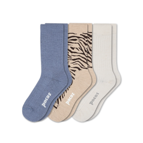3 Pack - Women's Light-Weight Crew Pacas Socks