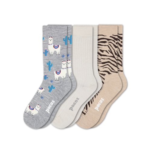 3 Pack - Women's Light-Weight Crew Pacas Socks