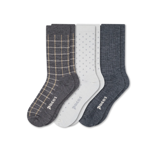 3 Pack - Women's Light-Weight Crew Pacas Socks