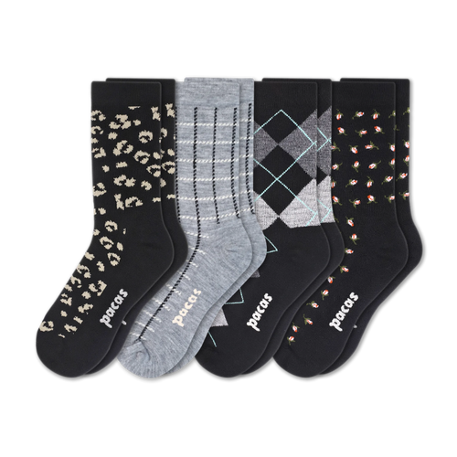 4 Pack - Women's Light-Weight Crew Pacas Socks