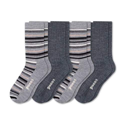 4 Pack - Women's Light-Weight Crew Pacas Socks