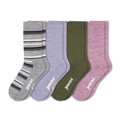 4 Pack - Women's Light-Weight Crew Pacas Socks
