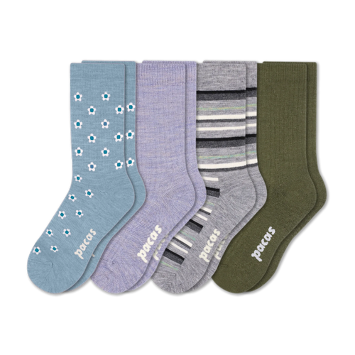 4 Pack - Women's Light-Weight Crew Pacas Socks