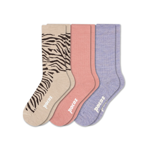 3 Pack - Women's Light-Weight Crew Pacas Socks