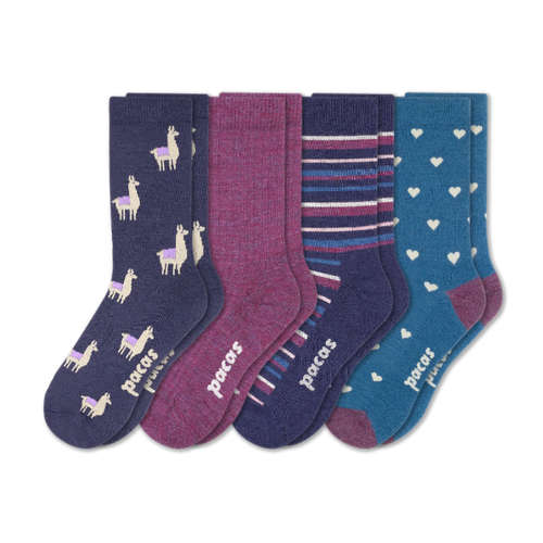 4 Pack - Women's Light-Weight Crew Pacas Socks