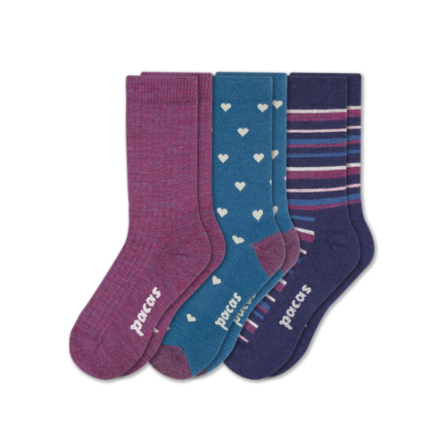 3 Pack - Women's Light-Weight Crew Pacas Socks