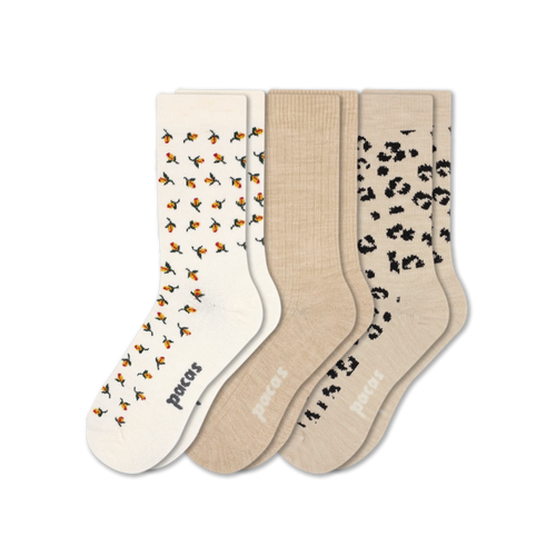 3 Pack - Women's Light-Weight Crew Pacas Socks