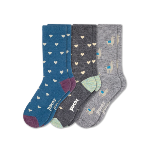3 Pack - Women's Light-Weight Crew Pacas Socks