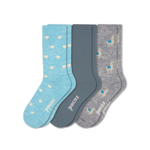 3 Pack - Women's Light-Weight Crew Pacas Socks