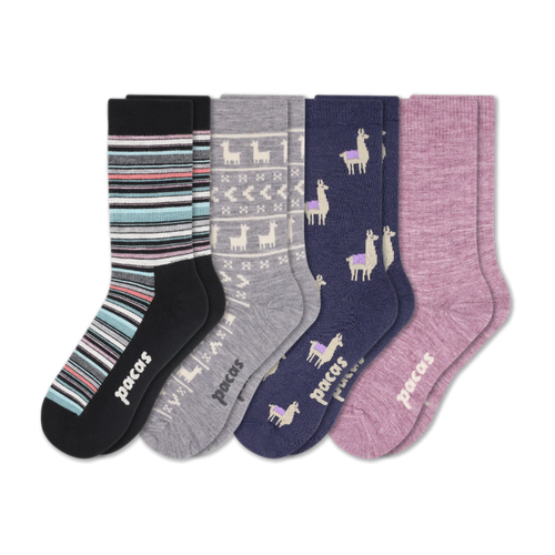 4 Pack - Women's Light-Weight Crew Pacas Socks
