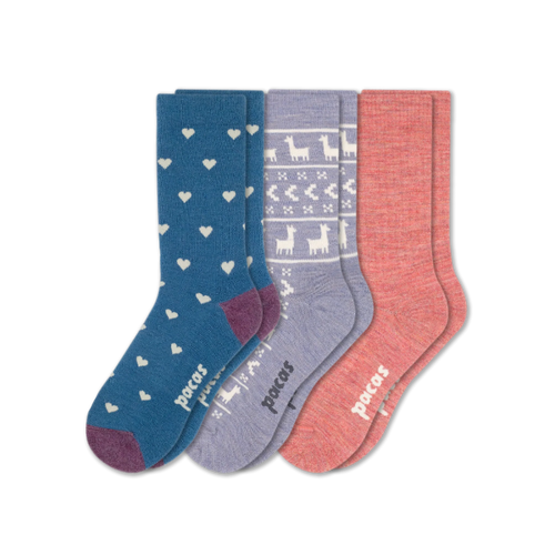 3 Pack - Women's Light-Weight Crew Pacas Socks