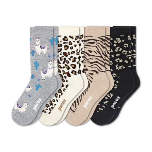 4 Pack - Women's Light-Weight Crew Pacas Socks