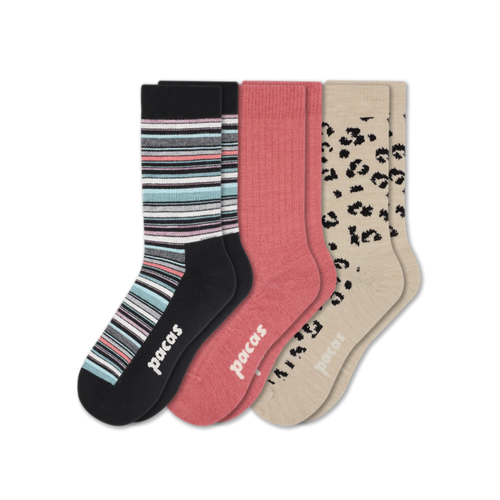 3 Pack - Women's Light-Weight Crew Pacas Socks