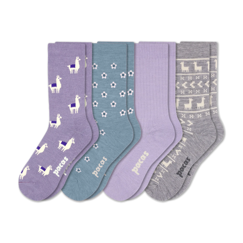4 Pack - Women's Light-Weight Crew Pacas Socks