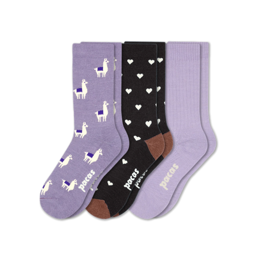 3 Pack - Women's Light-Weight Crew Pacas Socks