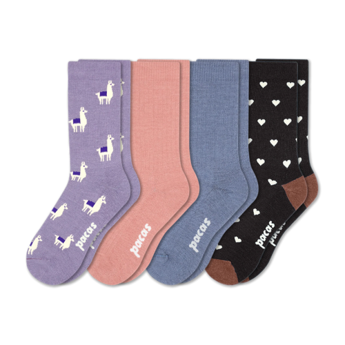 4 Pack - Women's Light-Weight Crew Pacas Socks