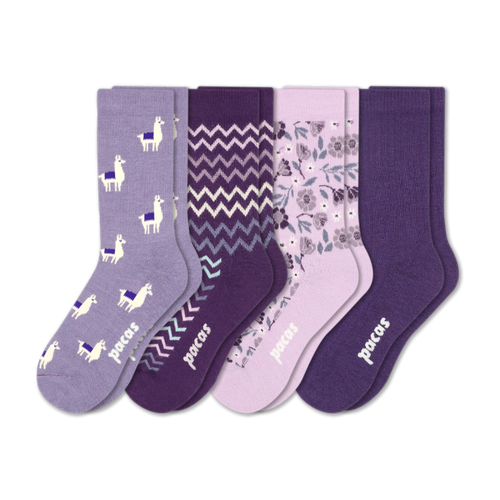 4 Pack - Women's Light-Weight Crew Pacas Socks