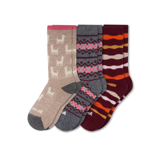 3 Pack - Women's Crew Pacas Socks