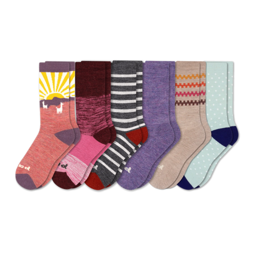 6 Pack - Women's Crew Pacas Socks
