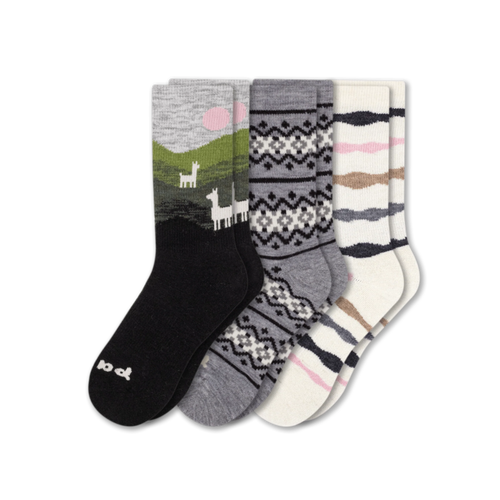 3 Pack - Women's Crew Pacas Socks