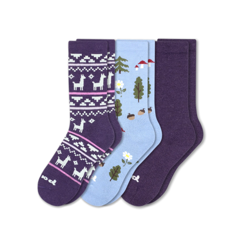 3 Pack - Women's Crew Pacas Socks