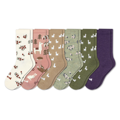 6 Pack - Women's Crew Pacas Socks
