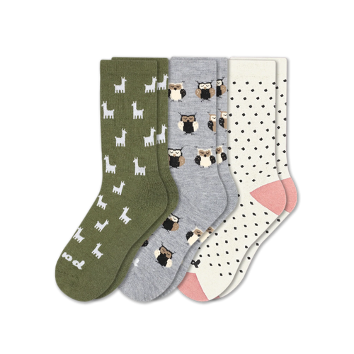 3 Pack - Women's Crew Pacas Socks