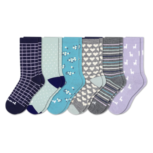 6 Pack - Women's Crew Pacas Socks
