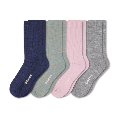 4 Pack - Women's Light-Weight Crew Pacas Socks