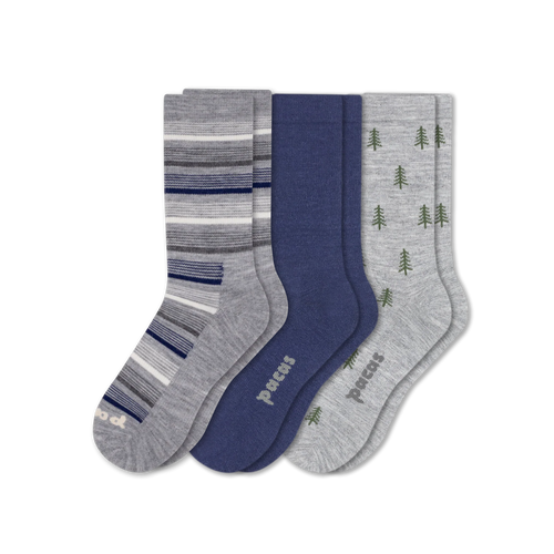 3 Pack - Men's Light-Weight Crew Pacas Socks