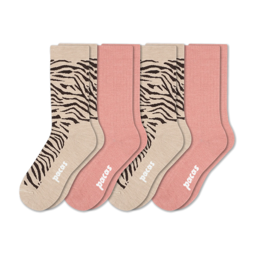 4 Pack - Women's Light-Weight Crew Pacas Socks