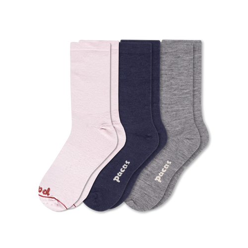 3 Pack - Women's Light-Weight Crew Pacas Socks