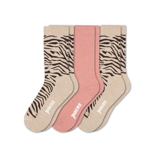 3 Pack - Women's Light-Weight Crew Pacas Socks