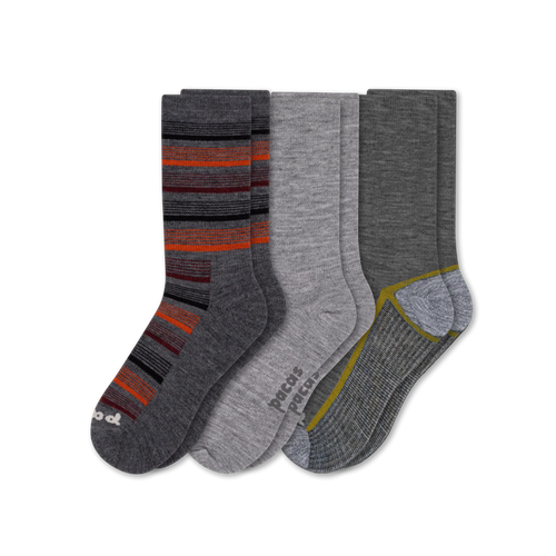 3 Pack - Men's Light-Weight Crew Pacas Socks