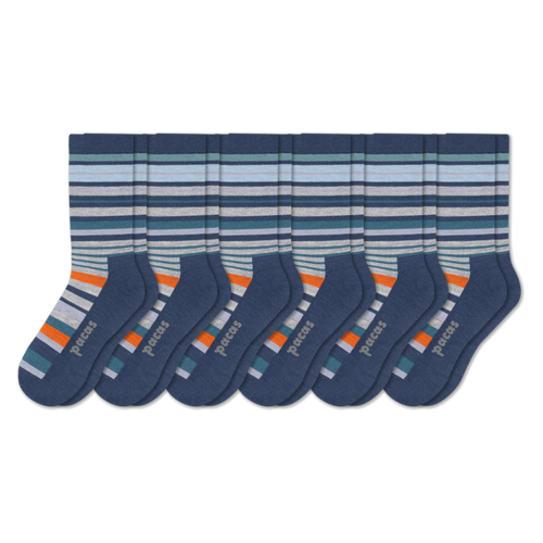6 Pack - Men's Light-Weight Crew Pacas Socks